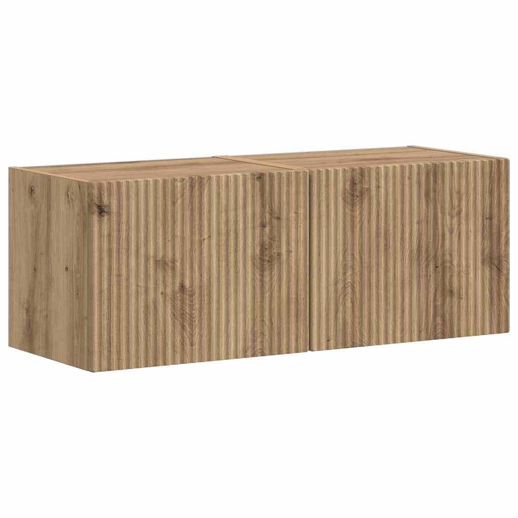 TV Wall Cabinet 2 pcs Artisian Oak Engineered Wood