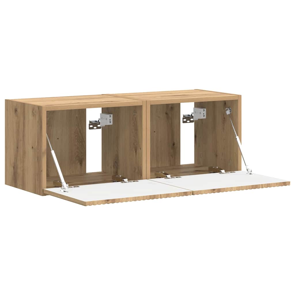 TV Wall Cabinet 2 pcs Artisian Oak Engineered Wood