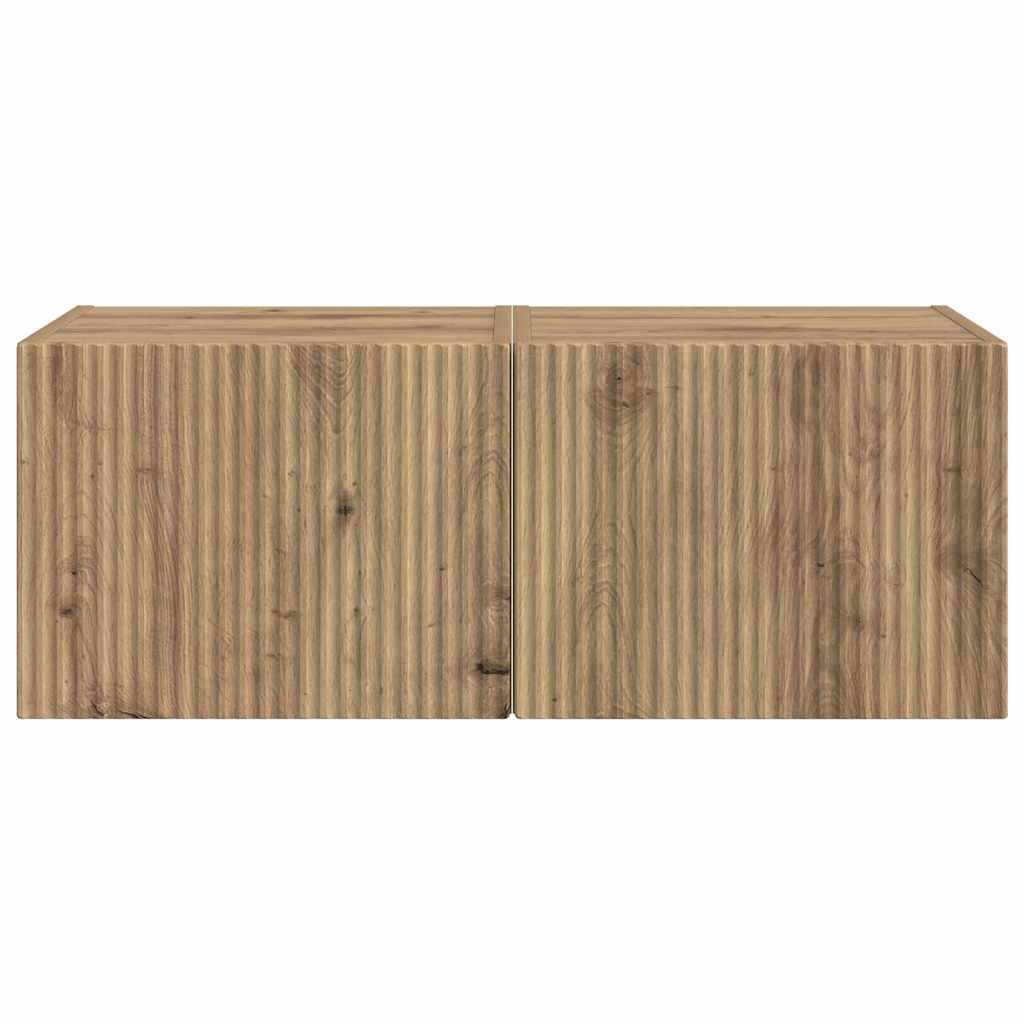 TV Wall Cabinet 2 pcs Artisian Oak Engineered Wood