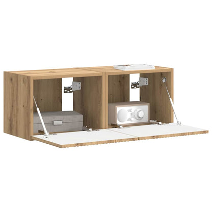 TV Wall Cabinet 2 pcs Artisian Oak Engineered Wood