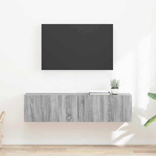 TV Wall Cabinet 2 pcs Grey Sonoma Engineered Wood