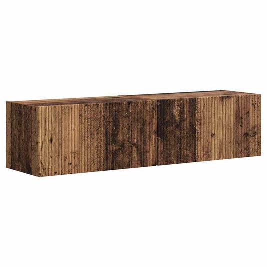 TV Wall Cabinet 2 pcs Old Wood Engineered Wood