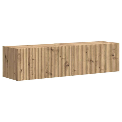 TV Wall Cabinet 2 pcs Artisian Oak Engineered Wood