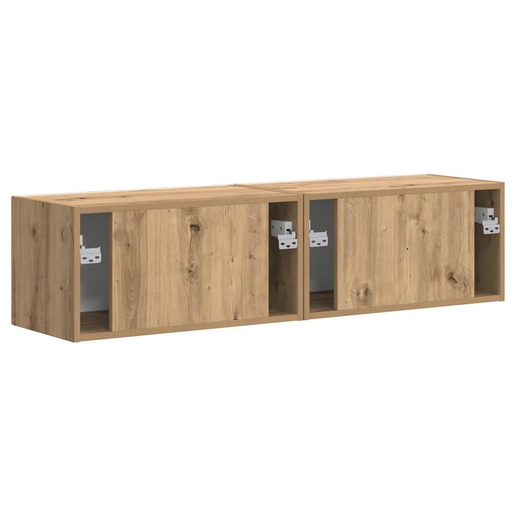 TV Wall Cabinet 2 pcs Artisian Oak Engineered Wood