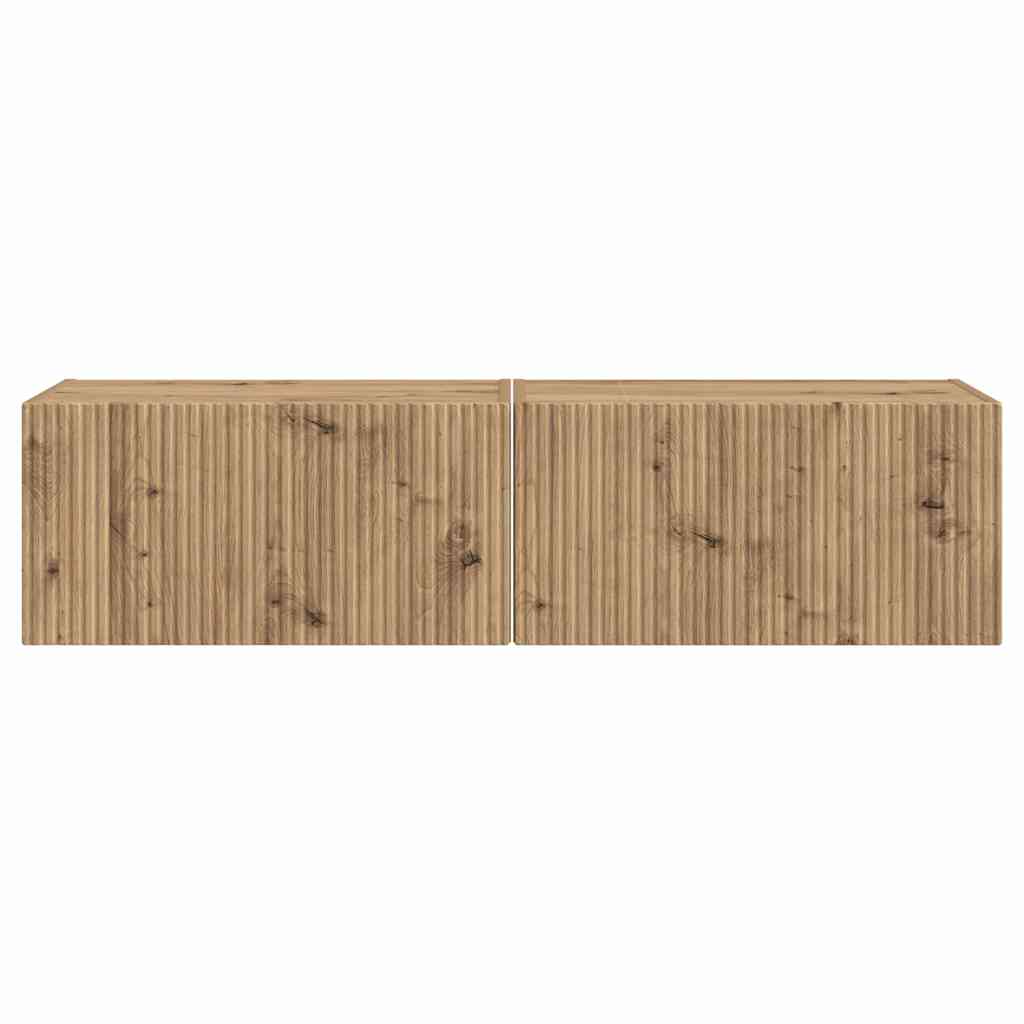 TV Wall Cabinet 2 pcs Artisian Oak Engineered Wood