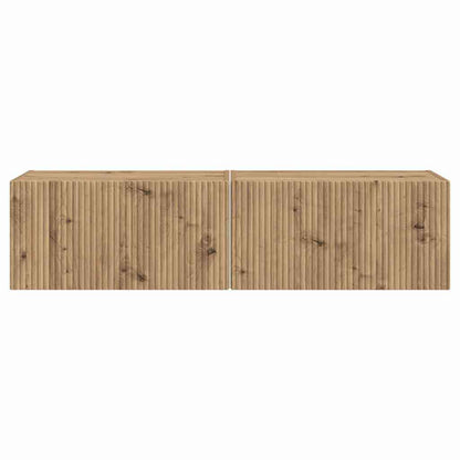 TV Wall Cabinet 2 pcs Artisian Oak Engineered Wood