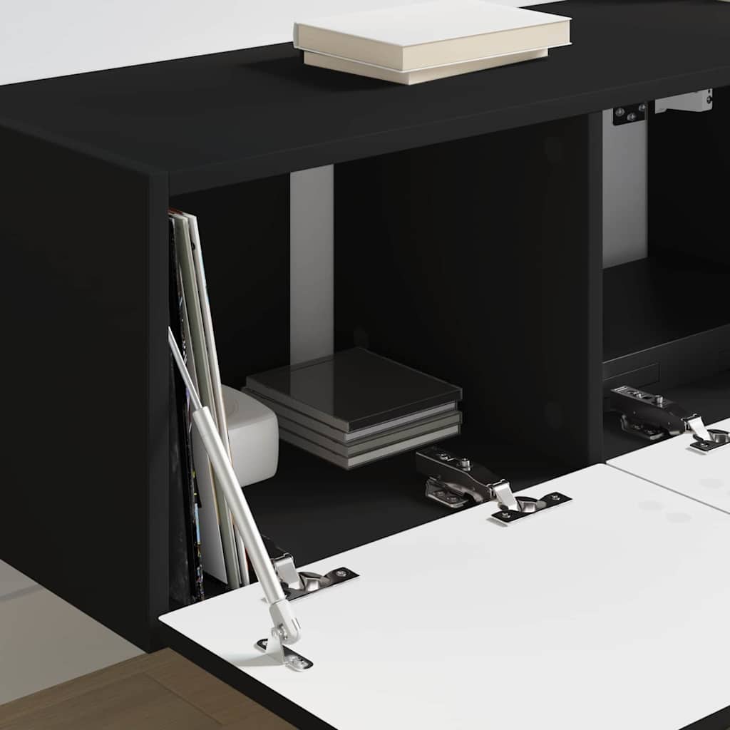 TV Wall Cabinet Black 78.5 x 31 x 29.5 cm Engineered Wood