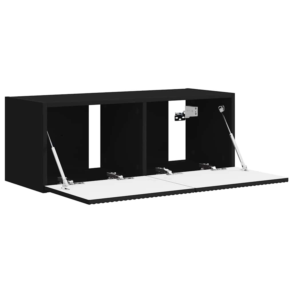 TV Wall Cabinet Black 78.5 x 31 x 29.5 cm Engineered Wood