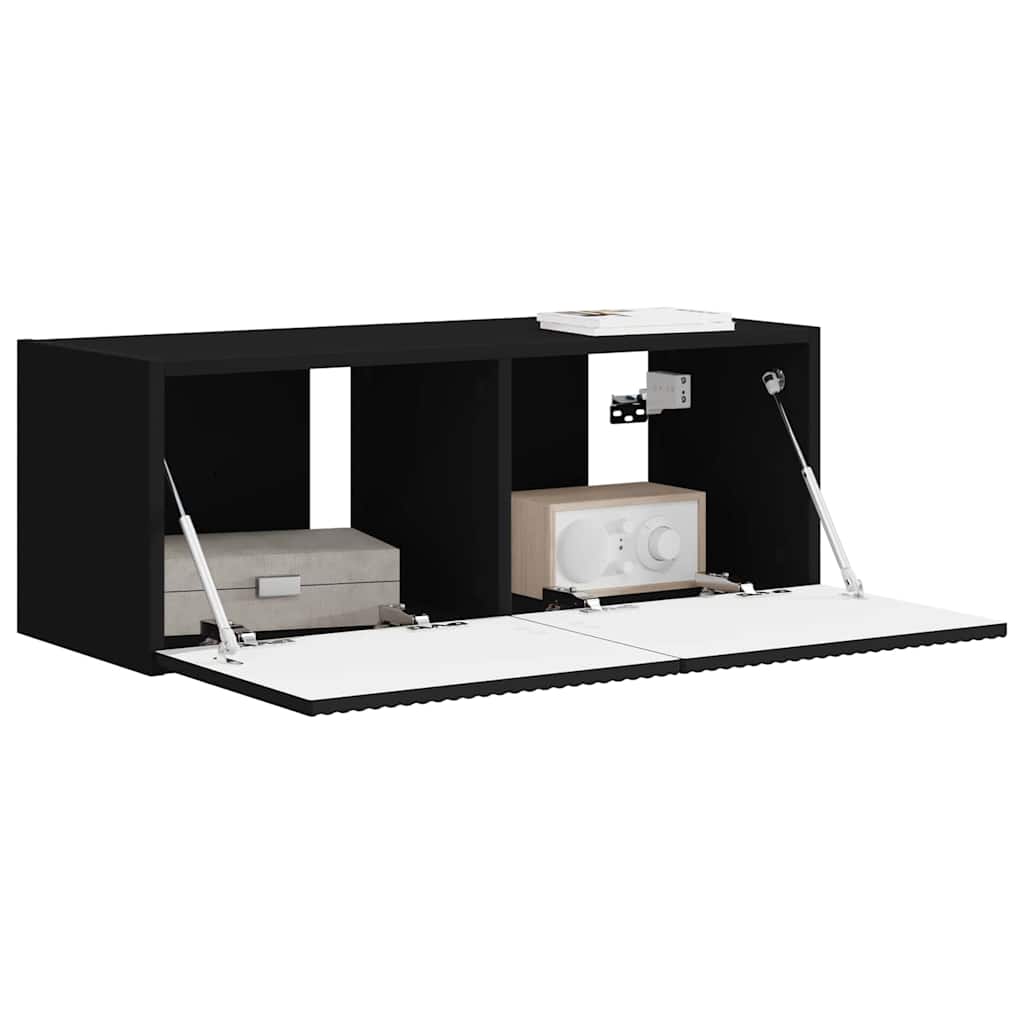 TV Wall Cabinet Black 78.5 x 31 x 29.5 cm Engineered Wood