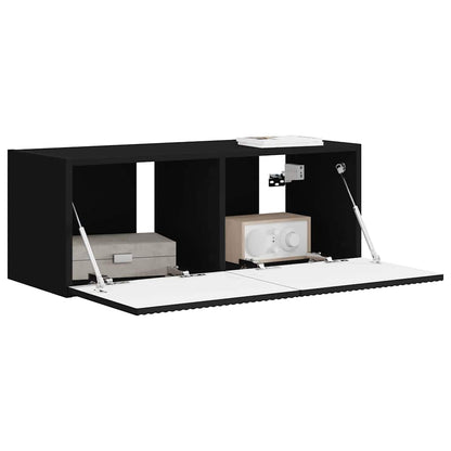 TV Wall Cabinet Black 78.5 x 31 x 29.5 cm Engineered Wood