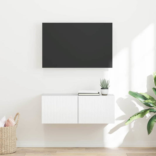 TV Wall Cabinet 78.5 x 31 x 29.5 cm Gloss White Engineered Wood