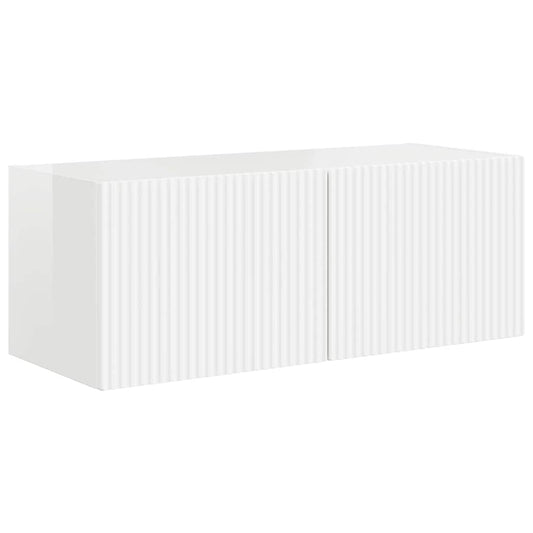 TV Wall Cabinet 78.5 x 31 x 29.5 cm Gloss White Engineered Wood