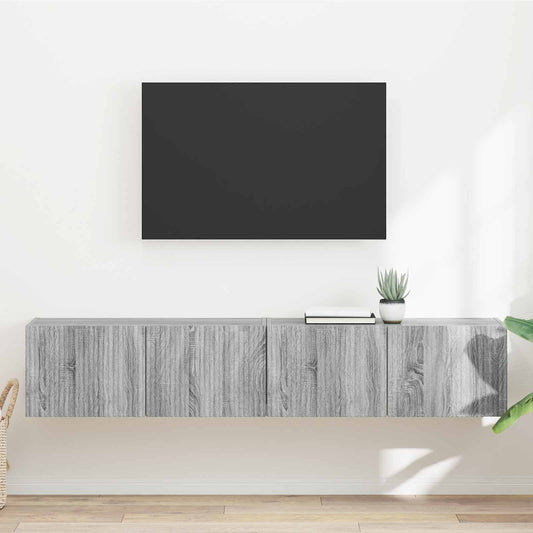 TV Wall Cabinet 2 pcs Grey Sonoma Engineered Wood