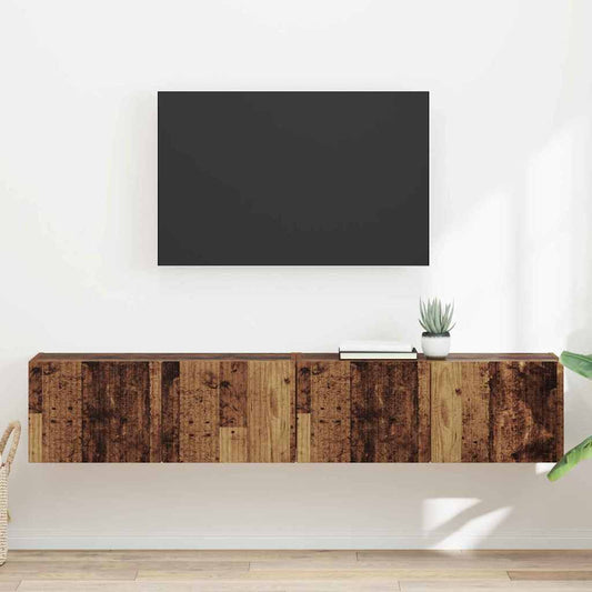TV Wall Cabinet 2 pcs Old Wood Engineered Wood
