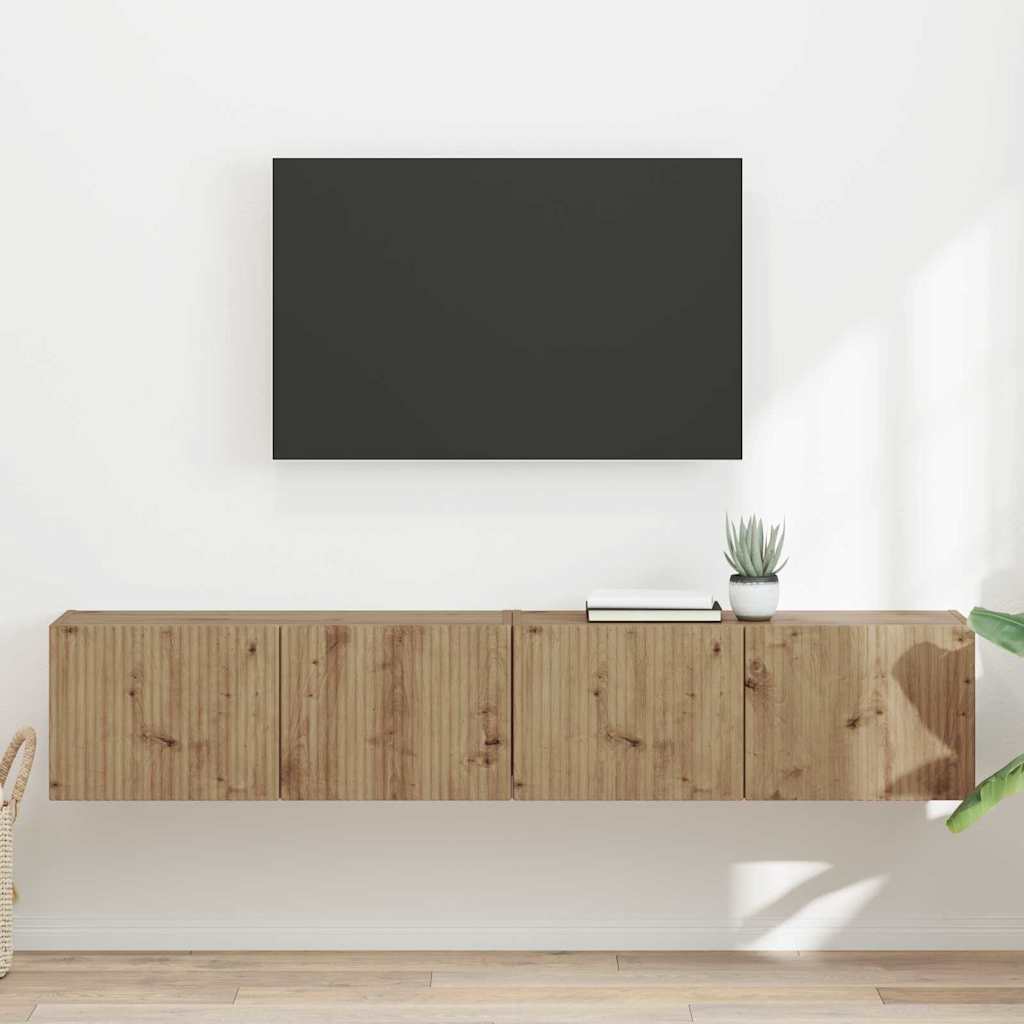 TV Wall Cabinet 2 pcs Artisian Oak Engineered Wood