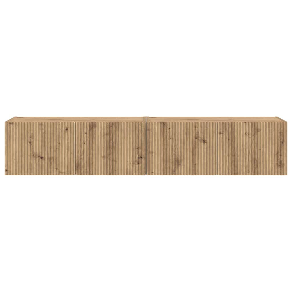 TV Wall Cabinet 2 pcs Artisian Oak Engineered Wood