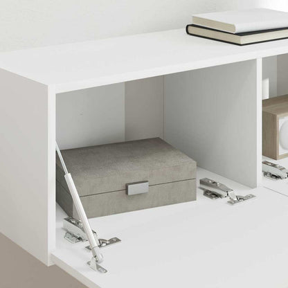 TV Wall Cabinet 2 pcs White Engineered Wood