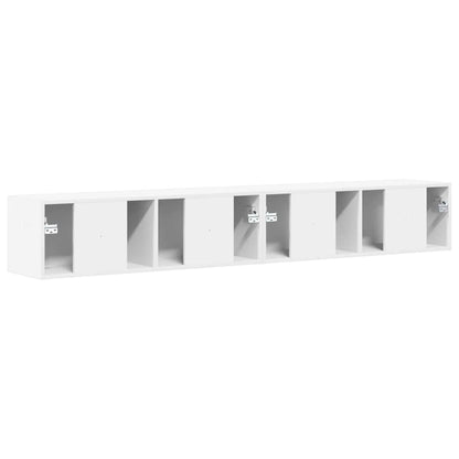 TV Wall Cabinet 2 pcs White Engineered Wood