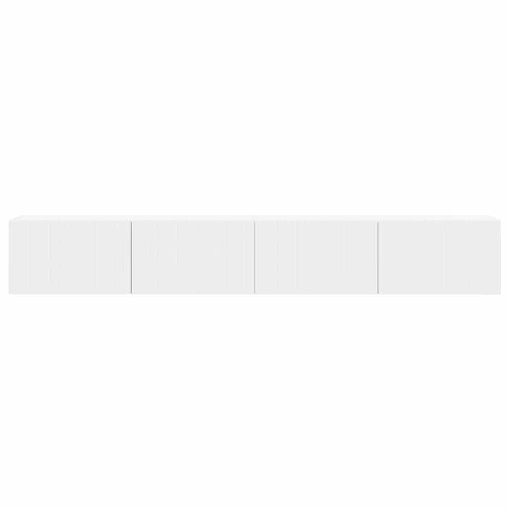 TV Wall Cabinet 2 pcs White Engineered Wood