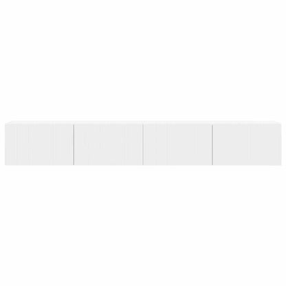 TV Wall Cabinet 2 pcs White Engineered Wood