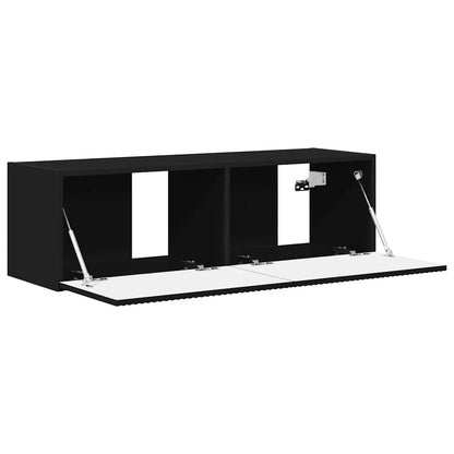 TV Wall Cabinet 98 x 31 x 29.5 cm Black Engineered Wood