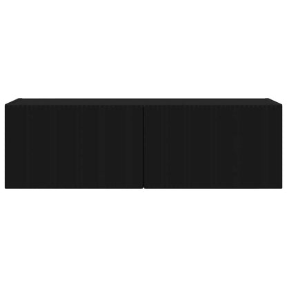 TV Wall Cabinet 98 x 31 x 29.5 cm Black Engineered Wood