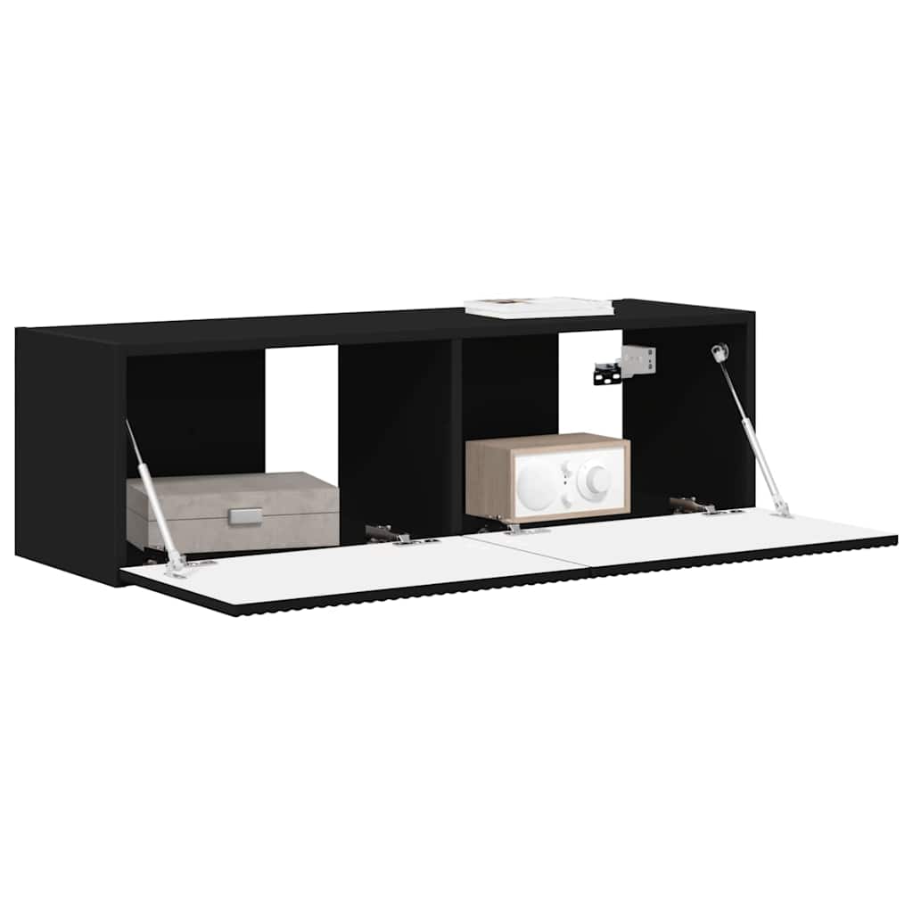 TV Wall Cabinet 98 x 31 x 29.5 cm Black Engineered Wood