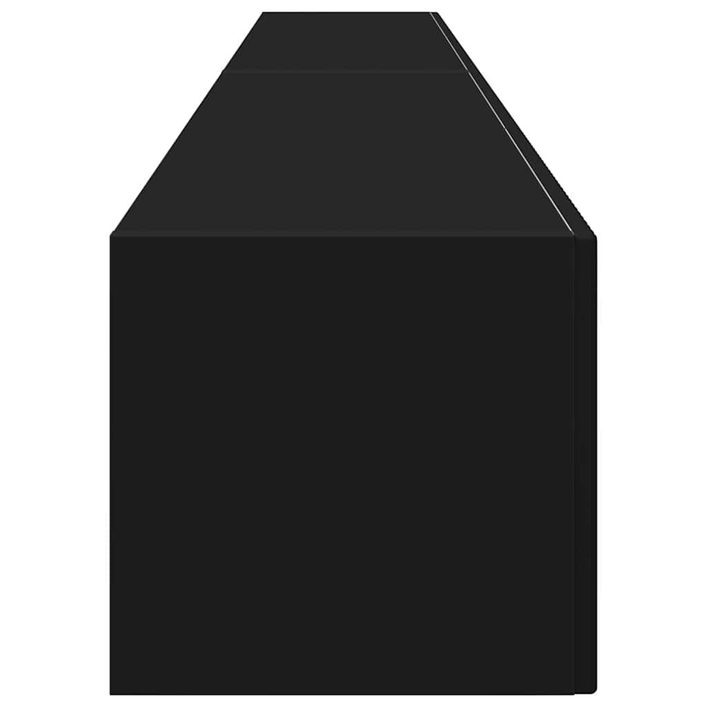 TV Wall Cabinet 2 pcs Black Engineered Wood