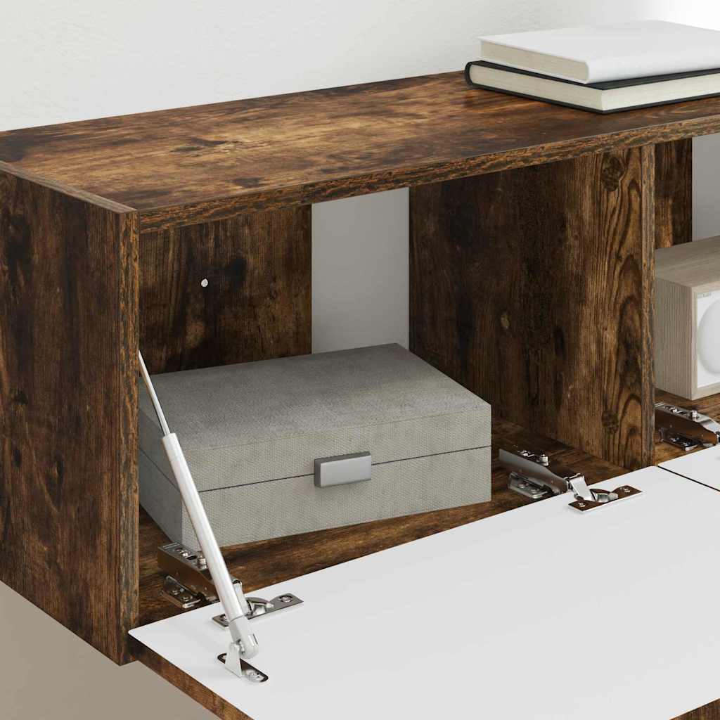 TV Wall Cabinet Smoked Oak 98 x 31 x 29.5 cm Engineered Wood