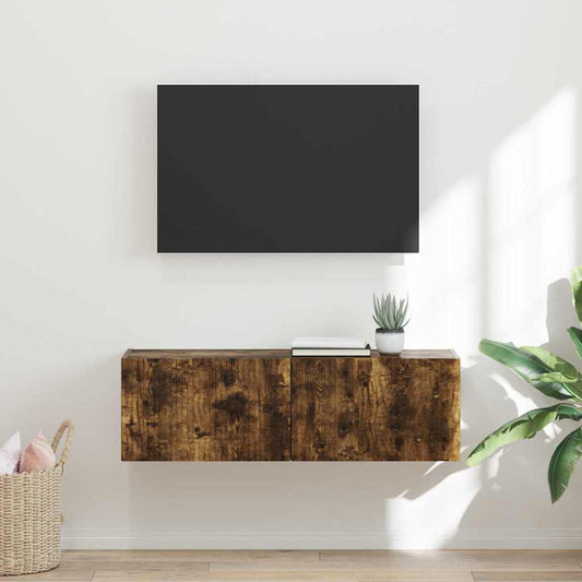 TV Wall Cabinet 98 x 31 x 29.5 cm Smoked Oak Engineered Wood