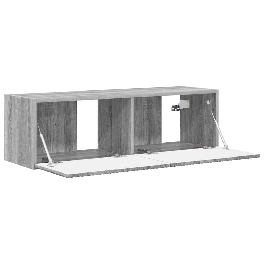 TV Wall Cabinet Grey Sonoma 98 x 31 x 29.5 cm Engineered Wood