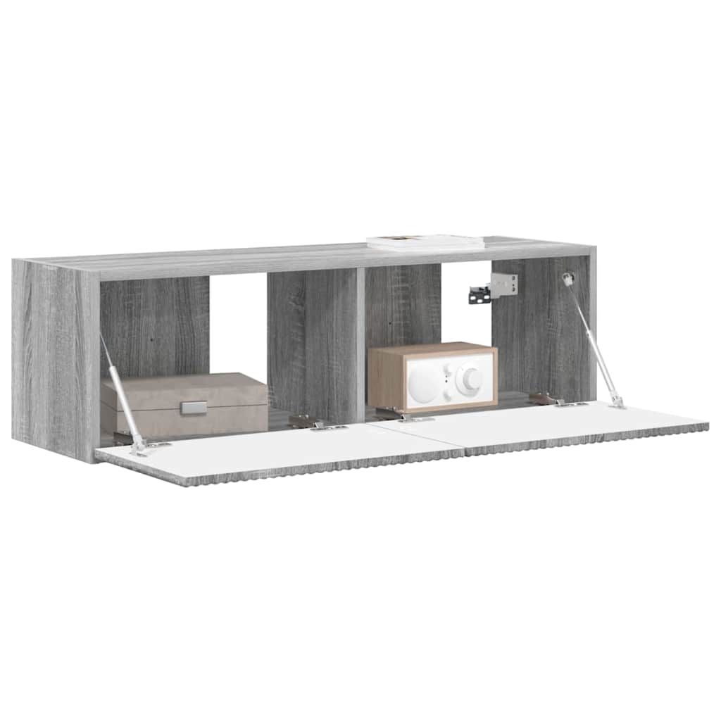 TV Wall Cabinet Grey Sonoma 98 x 31 x 29.5 cm Engineered Wood