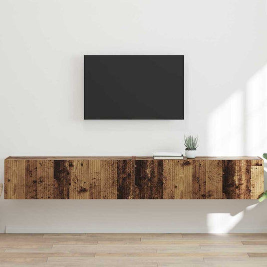 TV Wall Cabinet 2 pcs Old Wood Engineered Wood