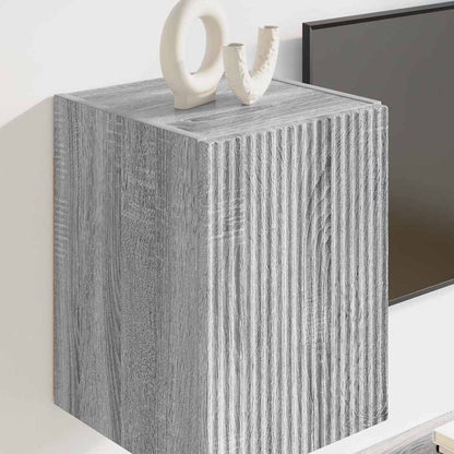 TV Wall Cabinet Wall-mounted 2 pcs Grey Sonoma 30 x 31 x 40 cm