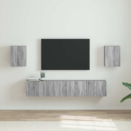 TV Wall Cabinet 2 pcs Grey Sonoma Engineered Wood