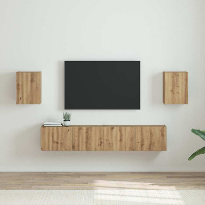 TV Wall Cabinet 2 pcs Artisian Oak Engineered Wood