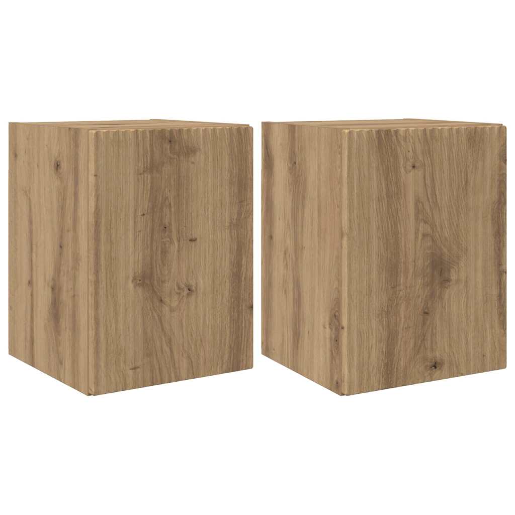 TV Wall Cabinet 2 pcs Artisian Oak Engineered Wood