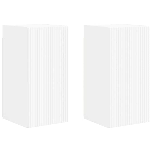 TV Wall Cabinet 2 pcs White Engineered Wood