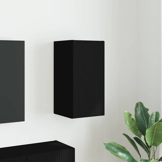 TV Wall Cabinet 30 x 31 x 60 cm Black Engineered Wood
