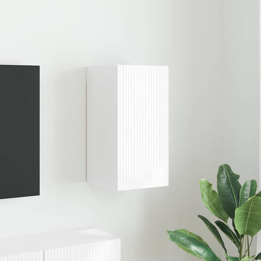 TV Wall Cabinet 30 x 31 x 60 cm Gloss White Engineered Wood