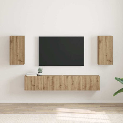 TV Wall Cabinet 2 pcs Artisian Oak Engineered Wood