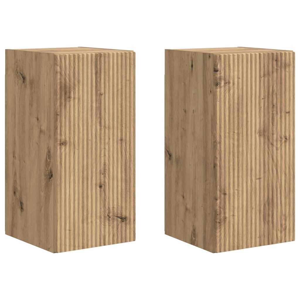 TV Wall Cabinet 2 pcs Artisian Oak Engineered Wood