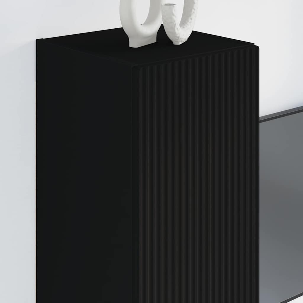 TV Wall Cabinet Black 30 x 31 x 80 cm Engineered Wood