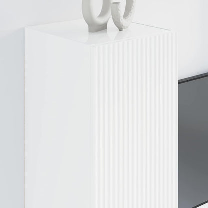 TV Wall Cabinet Wall-mounted 2 pcs Gloss White 30 x 31 x 80 cm