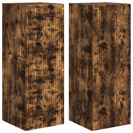 TV Wall Cabinet 2 pcs Smoked Oak Engineered Wood
