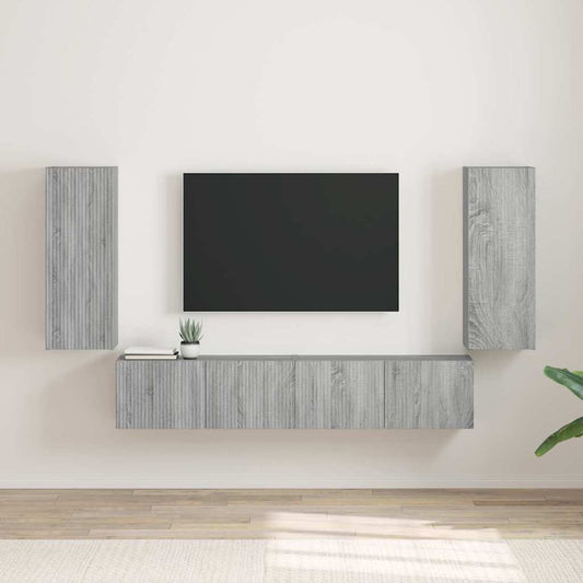 TV Wall Cabinet 2 pcs Grey Sonoma Engineered Wood