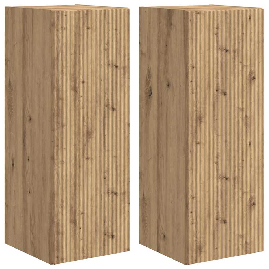TV Wall Cabinet 2 pcs Artisian Oak Engineered Wood