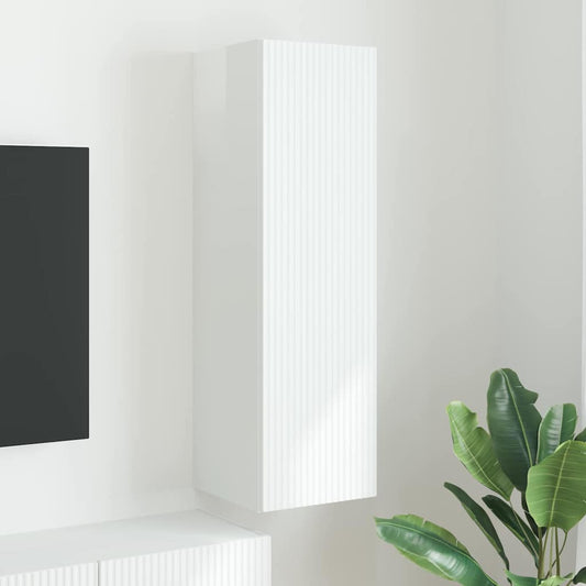TV Wall Cabinet 30 x 31 x 100 cm Gloss White Engineered Wood