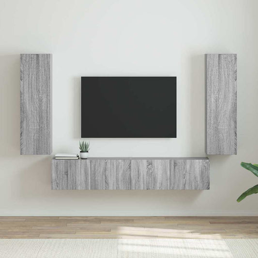 TV Wall Cabinet 2 pcs Grey Sonoma Engineered Wood