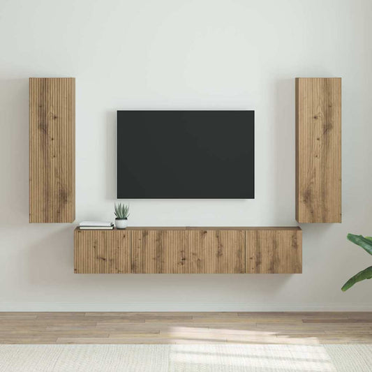 TV Wall Cabinet 2 pcs Artisian Oak Engineered Wood